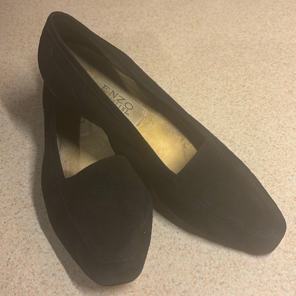 Black flat Italian loafers